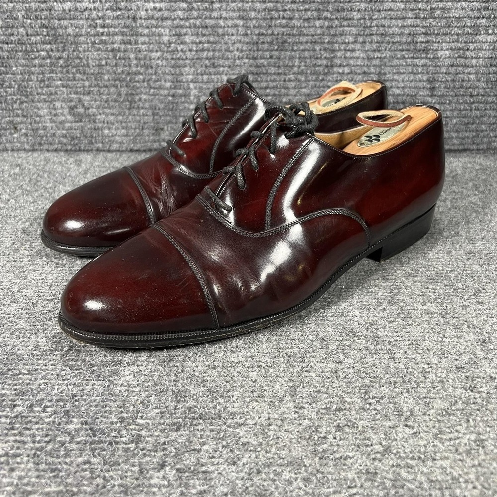 Caporicci Shoes Mens Size 10 W Brown Leather Cap Toe Oxford Handmade Italy 31150